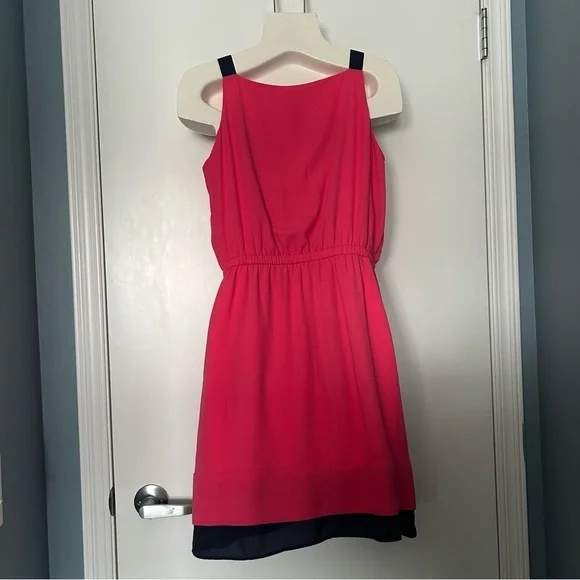 Ann Taylor Loft Factory Pink & Blue Colour Block Dress - Picture 2 of 11